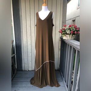 chinese dress ladies Attitudes by Renee Como Jersey Fringe Maxi Dress Black / L